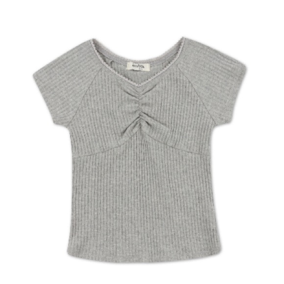 Speechless Big Girls Cinched Detail Knit
Ribbed V-neck Top -Heather Gray, shirt - Picture 2 of 6